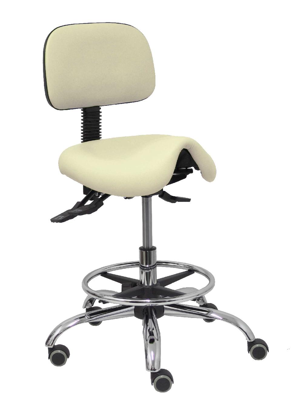 piqueras y crespo Taburete Zarza similpiel crema