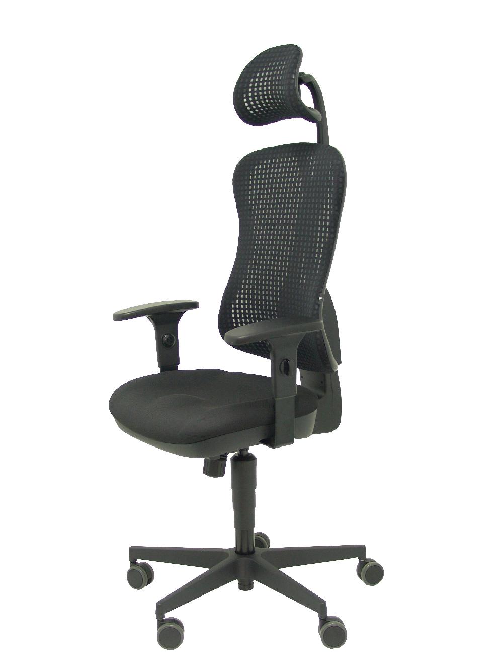 Piqueras Y Crespo Silla Agudo Sincro Malla Negra Asiento Tela Negro Brazos Regulables Con Cabecero