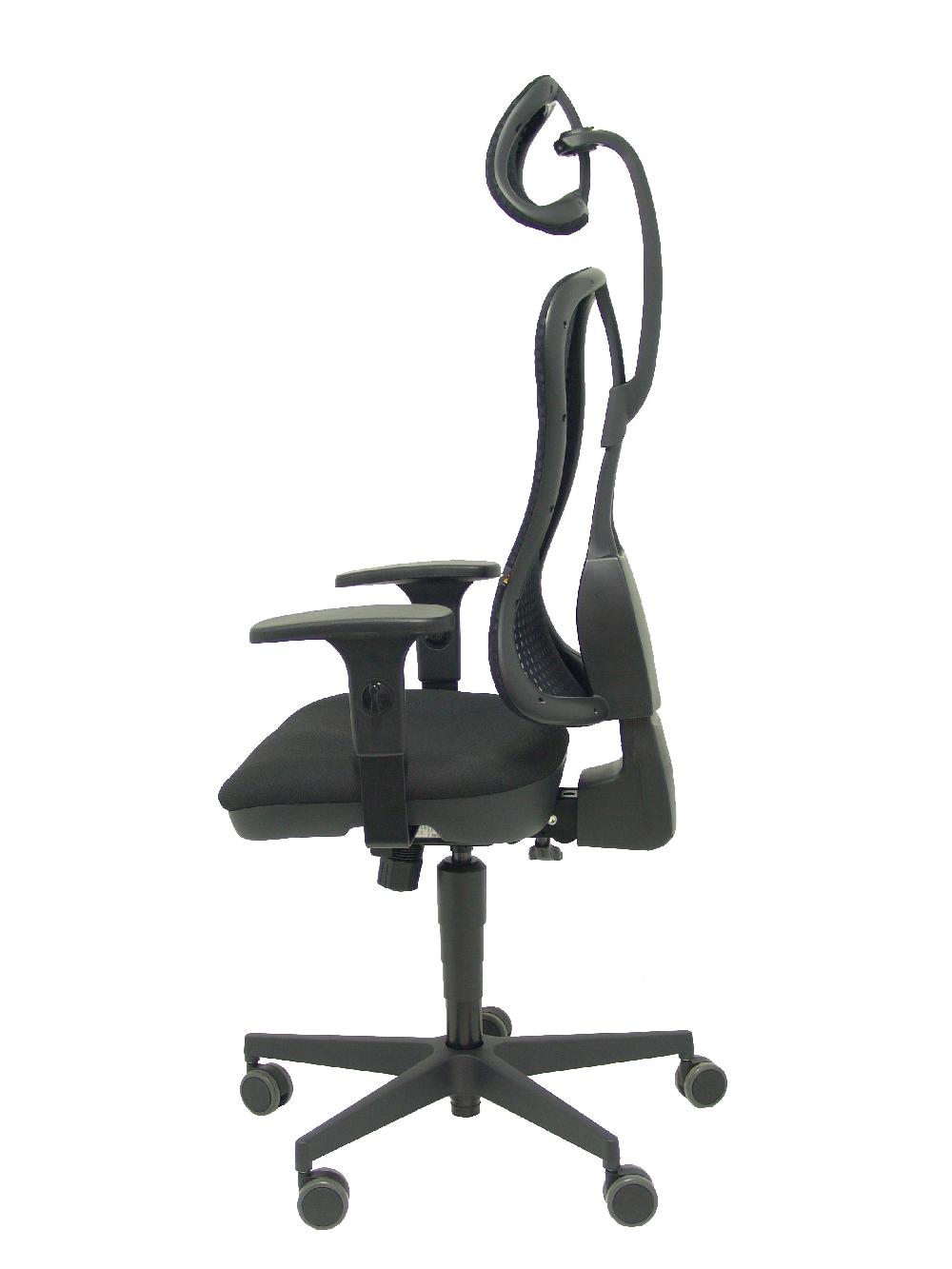 Piqueras Y Crespo Silla Agudo Sincro Malla Negra Asiento Tela Negro Brazos Regulables Con Cabecero