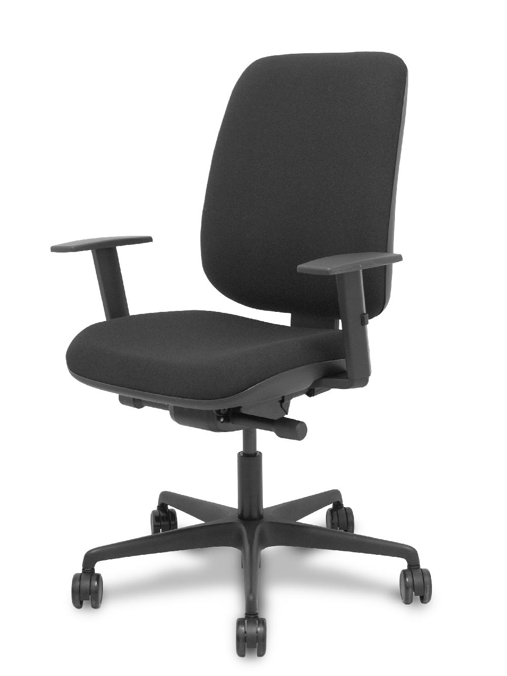 Piqueras Y Crespo Silla Alares Traslack Tapizada Bali Negro Brazo Regulable