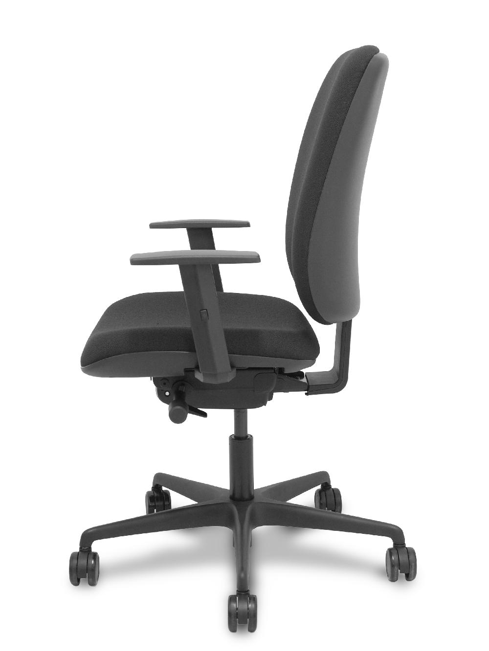 Piqueras Y Crespo Silla Alares Traslack Tapizada Bali Negro Brazo Regulable