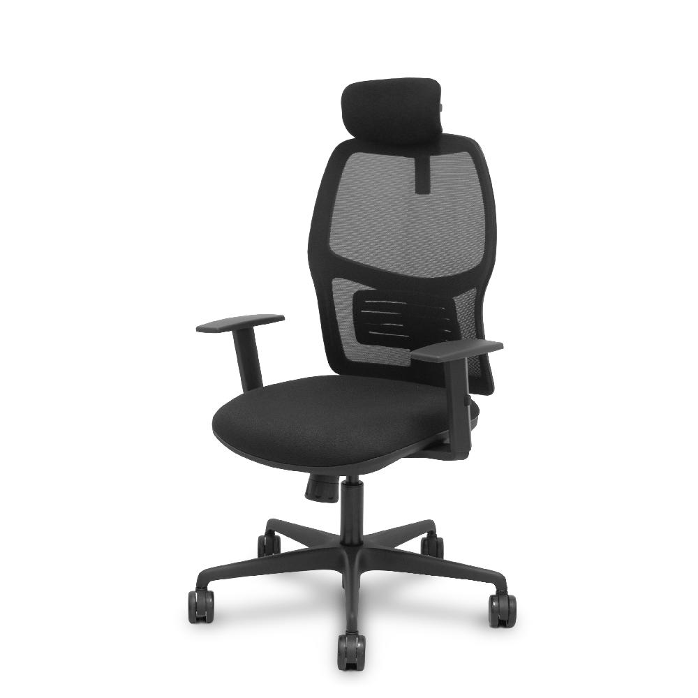 Piqueras Y Crespo Silla Alfera Sincro Malla Negra Bali Negro Brazos 1D Cabecero Regulable