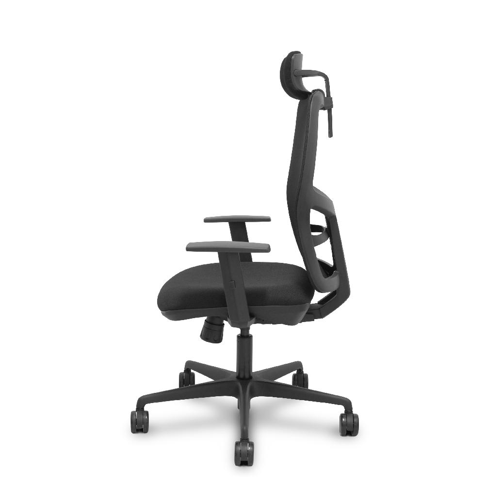 Piqueras Y Crespo Silla Alfera Sincro Malla Negra Bali Negro Brazos 1D Cabecero Regulable