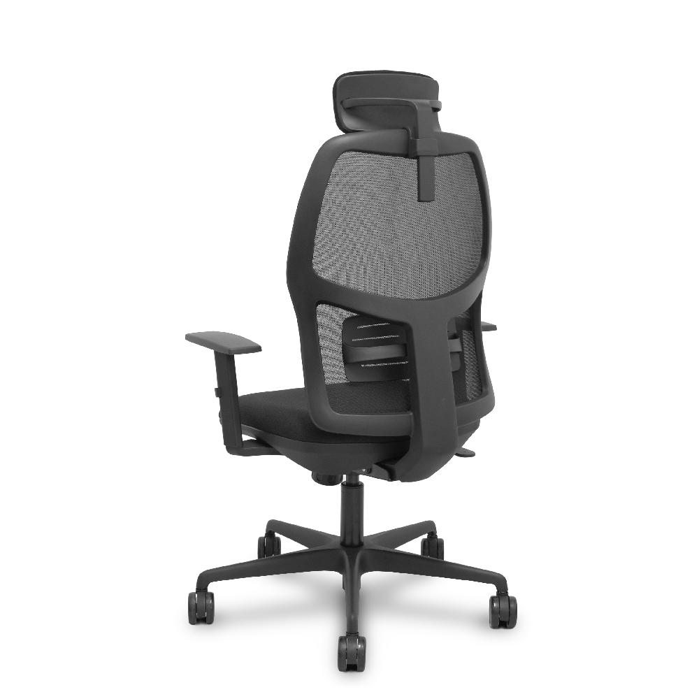 Piqueras Y Crespo Silla Alfera Sincro Malla Negra Bali Negro Brazos 1D Cabecero Regulable