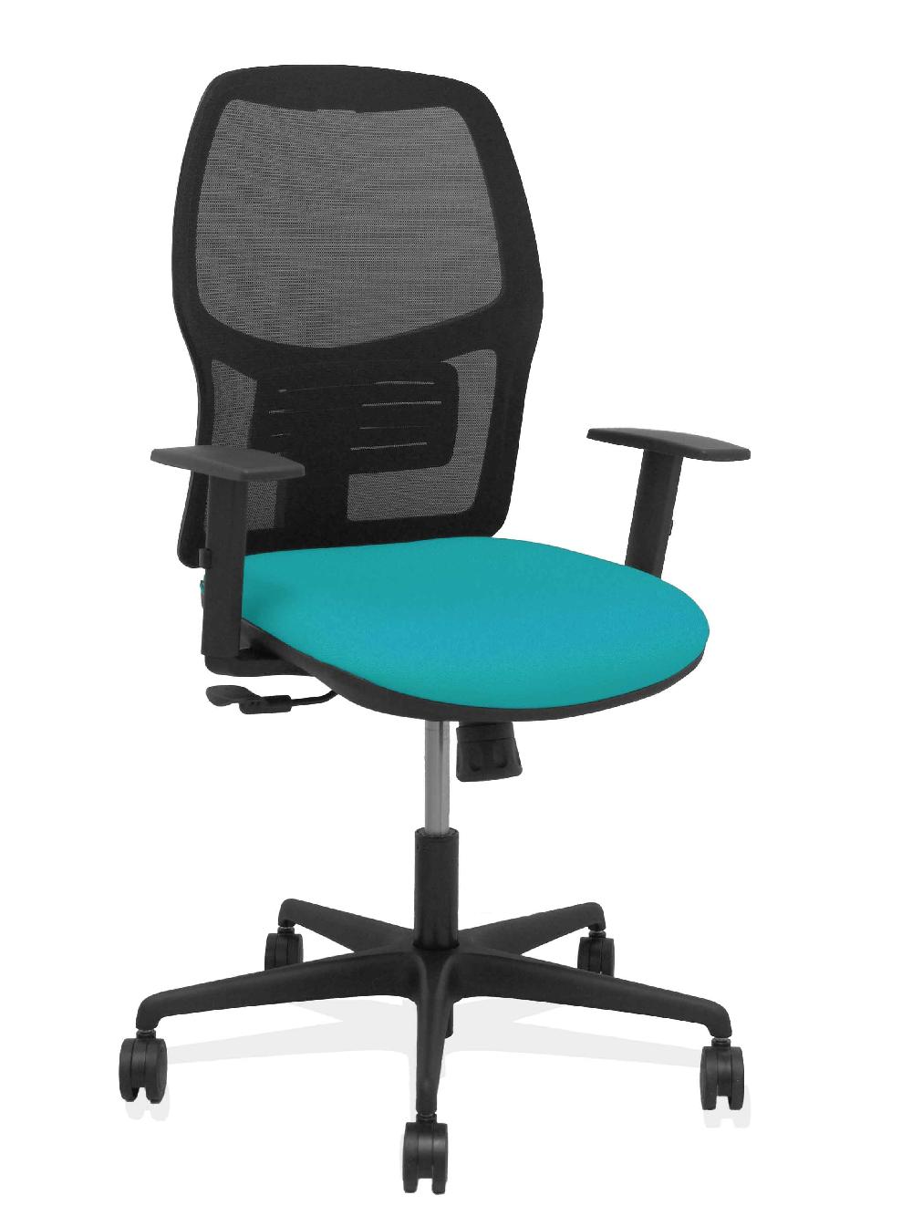 piqueras y crespo Silla Alfera sincro malla negra bali turquesa brazo regulable