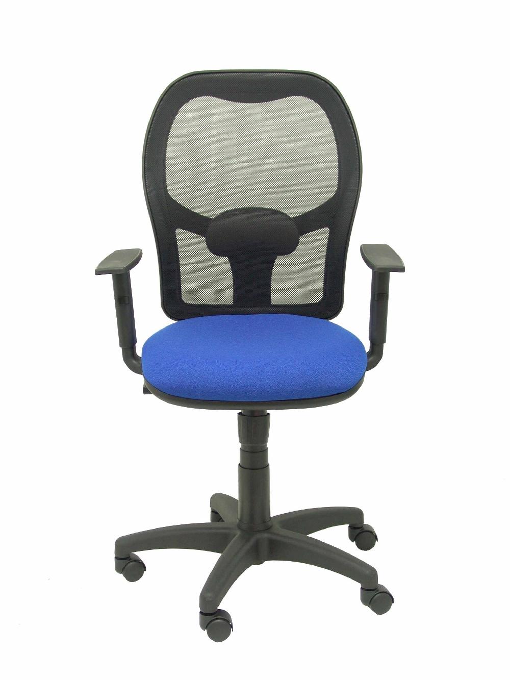 Piqueras Y Crespo Silla Alocén Malla Negra Asiento Bali Azul Brazos Regulables