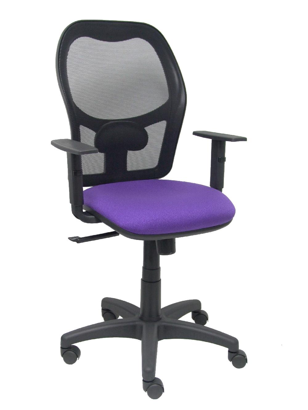 piqueras y crespo Silla Alocén malla negra asiento bali lila brazos regulables