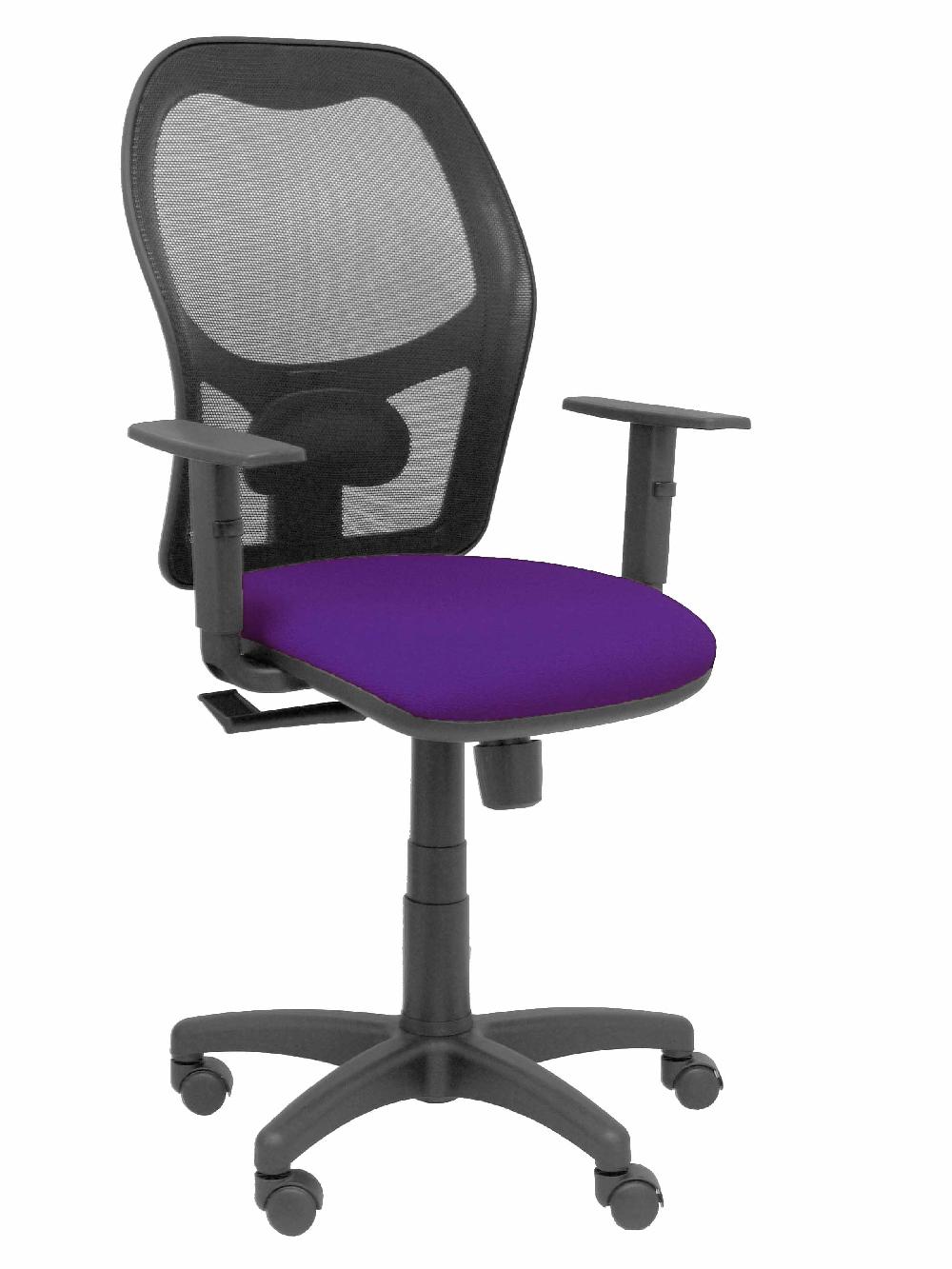 piqueras y crespo Silla Alocén malla negra asiento bali morado brazos regulables