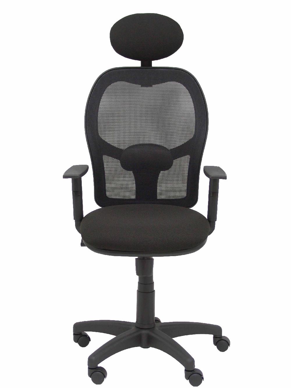 Piqueras Y Crespo Silla Alocén Malla Negra Asiento Bali Negro Brazos Regulables Cabecero Fijo