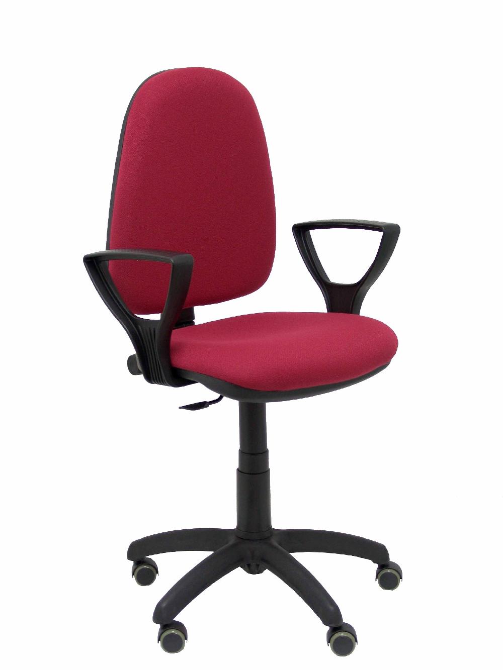 piqueras y crespo Silla Ayna bali granate brazos fijos ruedas de parqué