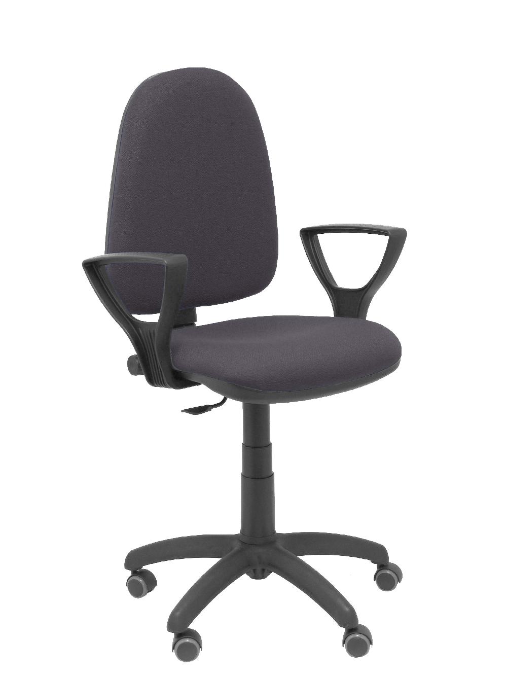 piqueras y crespo Silla Ayna CP bali gris oscuro brazos fijos ruedas de parqué