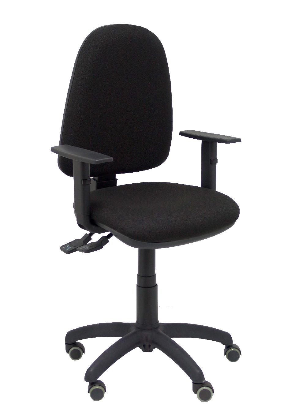 piqueras y crespo Silla Aýna S bali negro con brazos regulables y ruedas de parqué