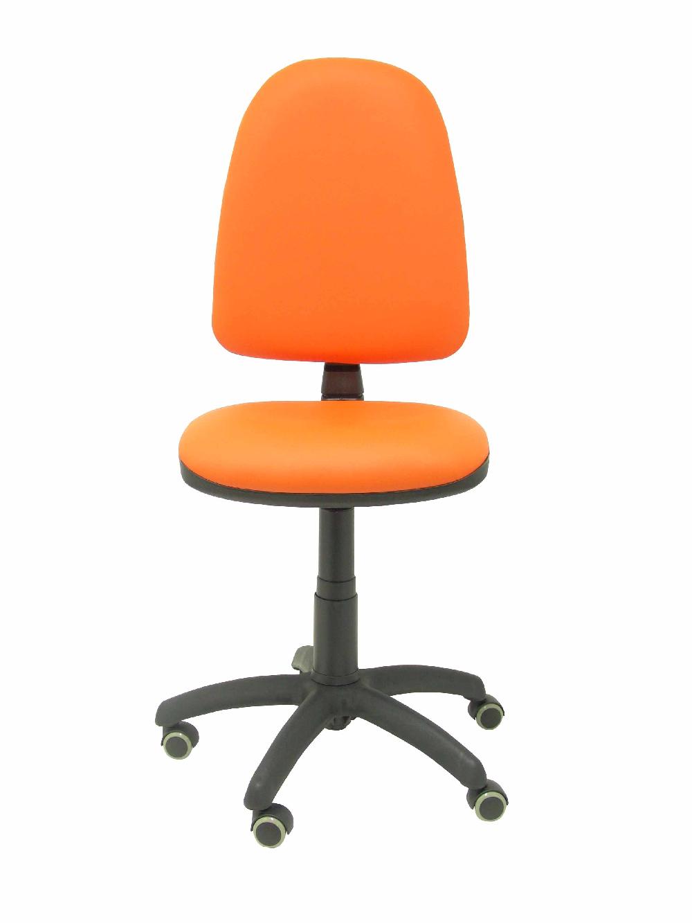 Piqueras Y Crespo Silla Ayna Similpiel Naranja Ruedas De Parqué