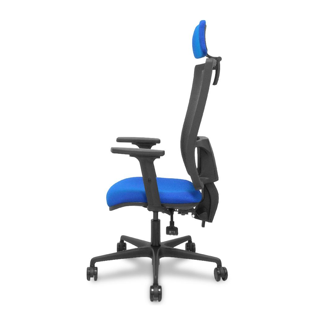 Piqueras Y Crespo Silla Bormate Asincro Malla Negra Asiento Bali Azul Brazos 2D Ruedas 65mm Cabecero Regulable