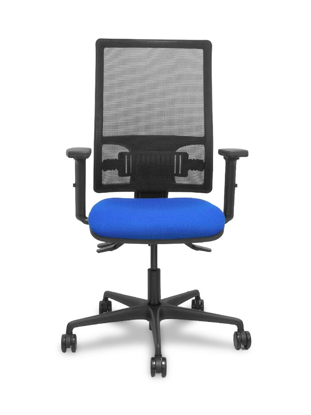 Piqueras Y Crespo Silla Bormate Asincro Malla Negra Asiento Bali Azul Brazos 2D Ruedas 65mm