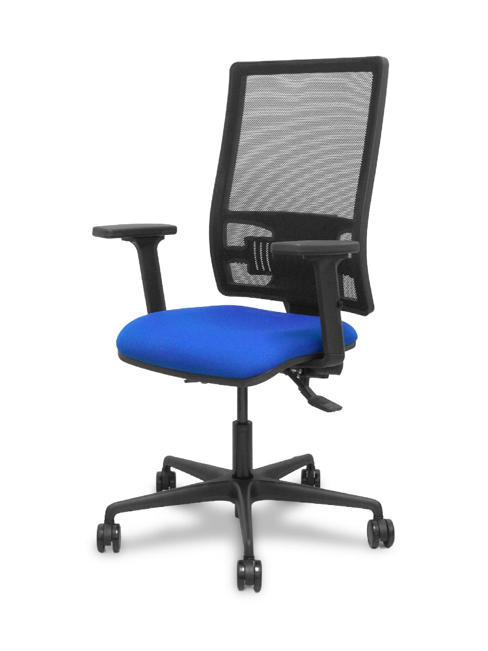 Piqueras Y Crespo Silla Bormate Asincro Malla Negra Asiento Bali Azul Brazos 2D Ruedas 65mm