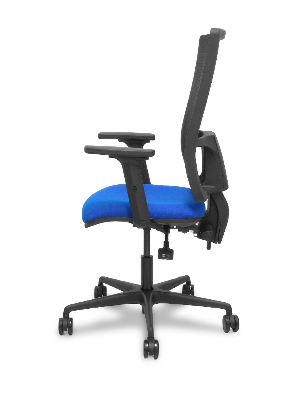 Piqueras Y Crespo Silla Bormate Asincro Malla Negra Asiento Bali Azul Brazos 2D Ruedas 65mm