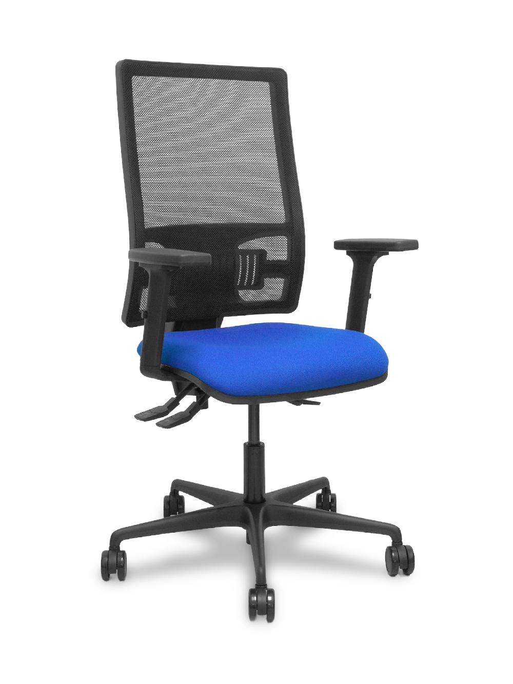 Piqueras Y Crespo Silla Bormate Asincro Malla Negra Asiento Bali Azul Brazos 2D Ruedas 65mm