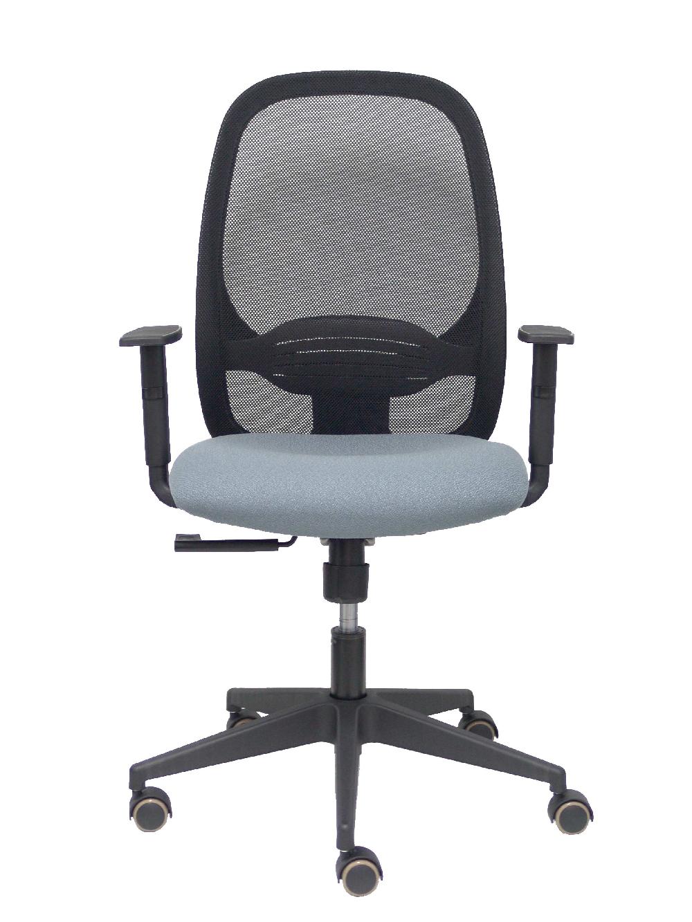 Piqueras Y Crespo Silla Cilanco Negra Malla Negra Asiento Bali Gris Brazo Regulable