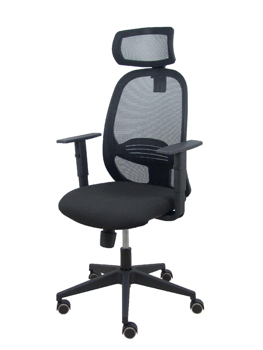 Piqueras Y Crespo Silla Cilanco Negra Malla Negra Asiento Bali Negro Brazo Regulable Cabecero Regulable