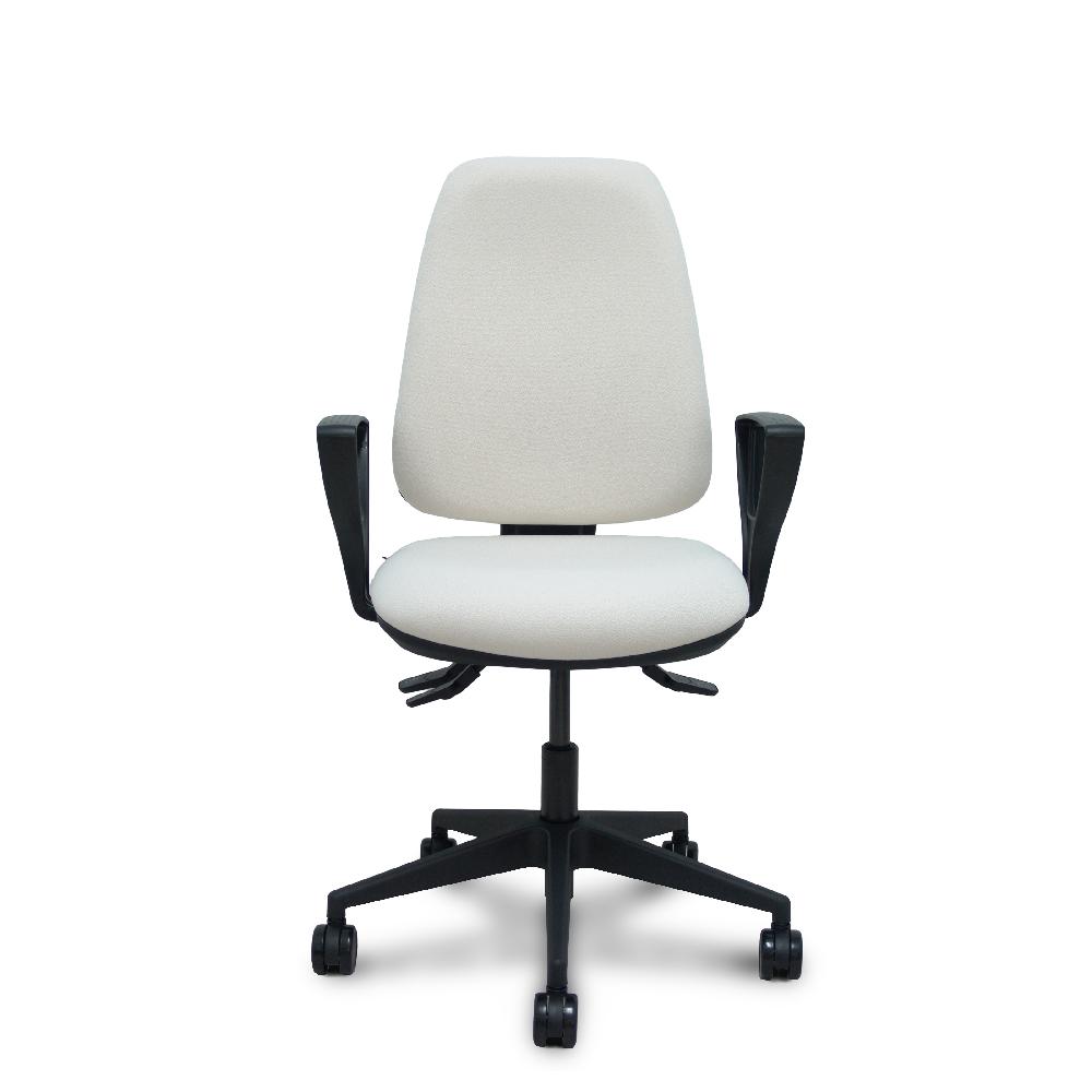 piqueras y crespo Silla Elche asincro bali blanco brazos fijos base piramidal ruedas de nailon de 65mm