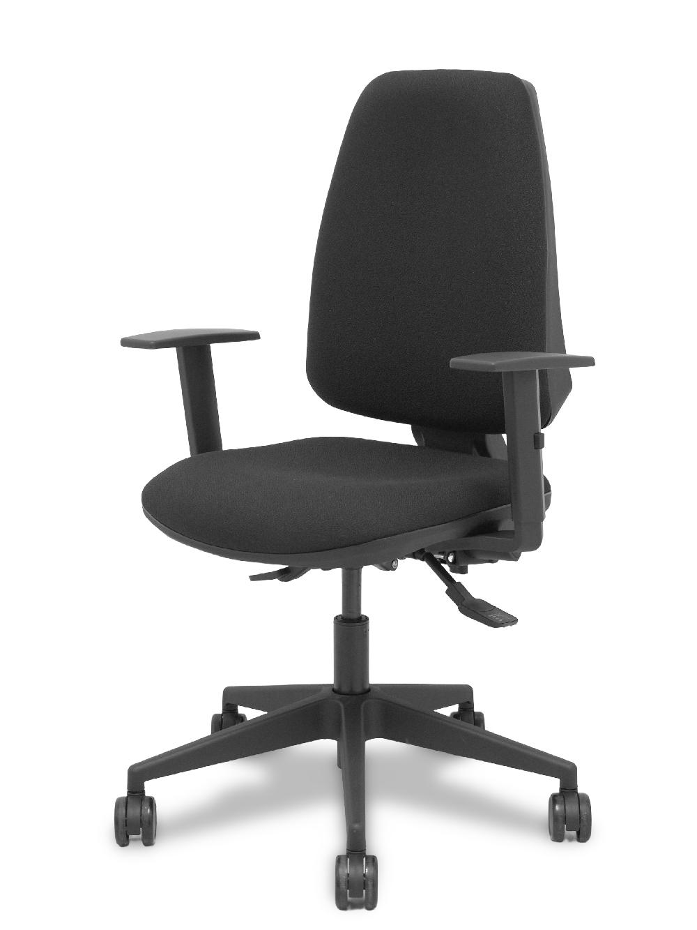 Piqueras Y Crespo Silla Elche Asincro Bali Negro Brazos 1D Base Piramidal Ruedas De Nailon De 65mm