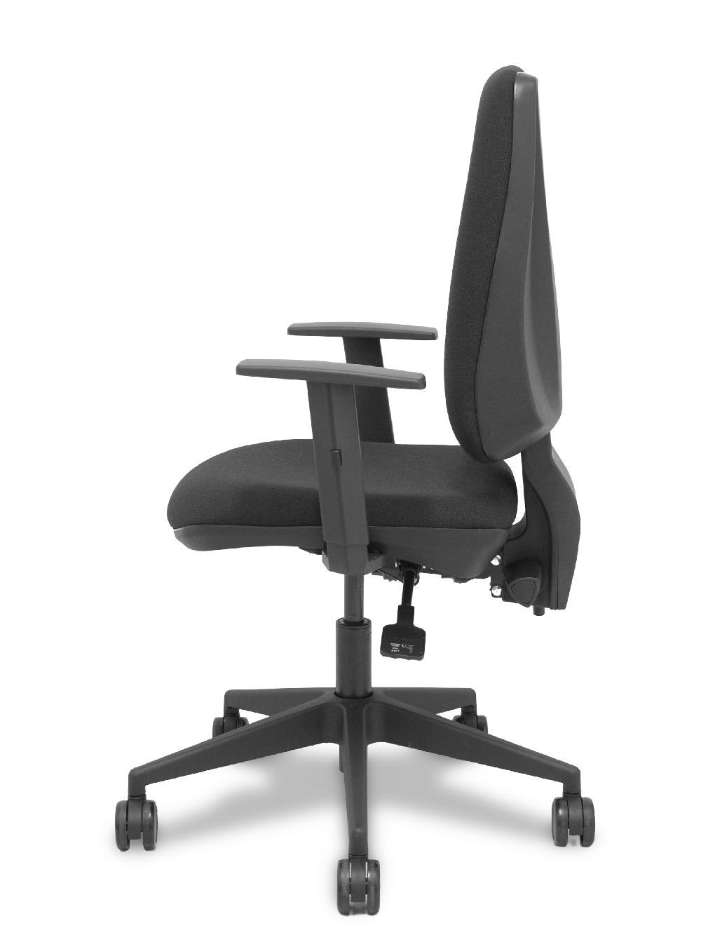 Piqueras Y Crespo Silla Elche Asincro Bali Negro Brazos 1D Base Piramidal Ruedas De Nailon De 65mm