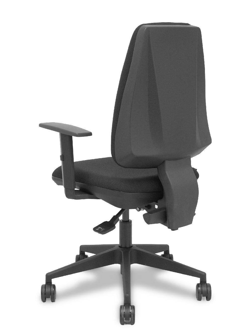 Piqueras Y Crespo Silla Elche Asincro Bali Negro Brazos 1D Base Piramidal Ruedas De Nailon De 65mm