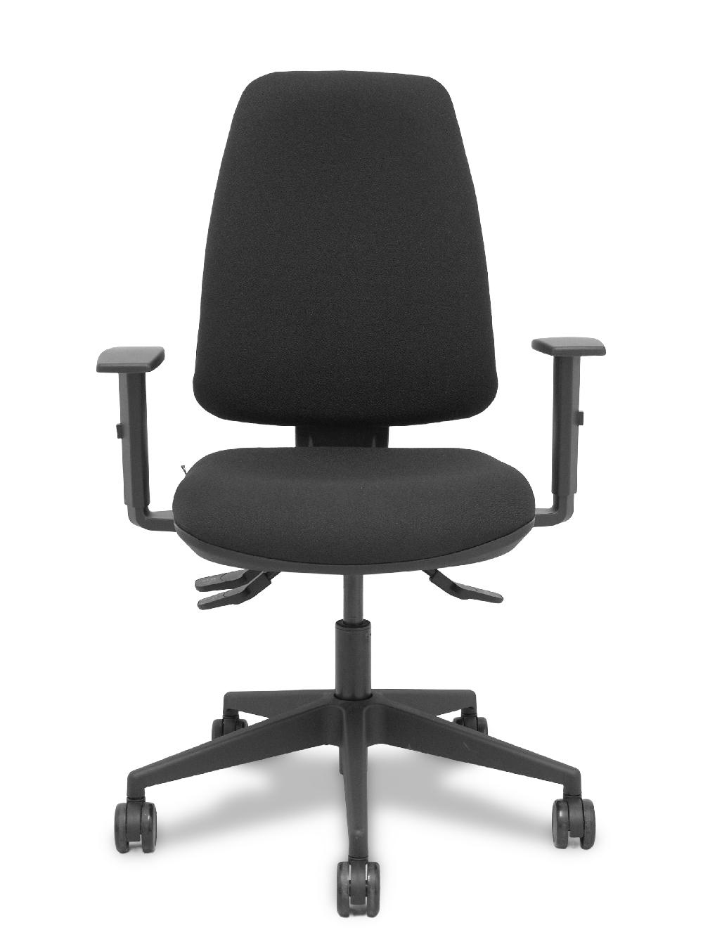 piqueras y crespo Silla Elche asincro bali negro brazos 1D base piramidal ruedas de nailon de 65mm