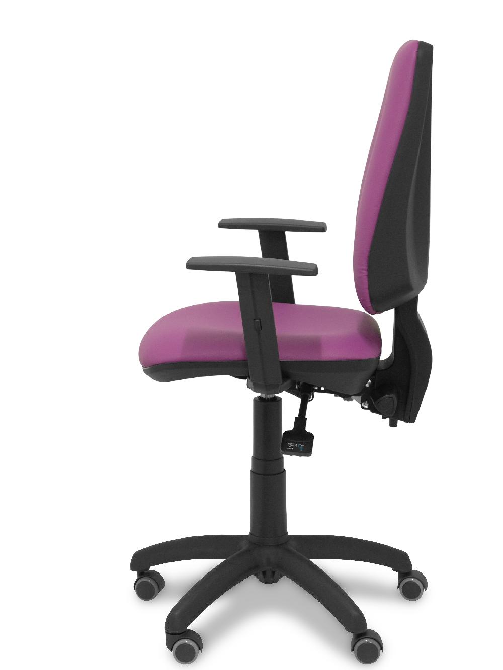 Piqueras Y Crespo Silla Elche Asincro Similpiel Morado Con Brazo Regulable Y Ruedas De Parqué