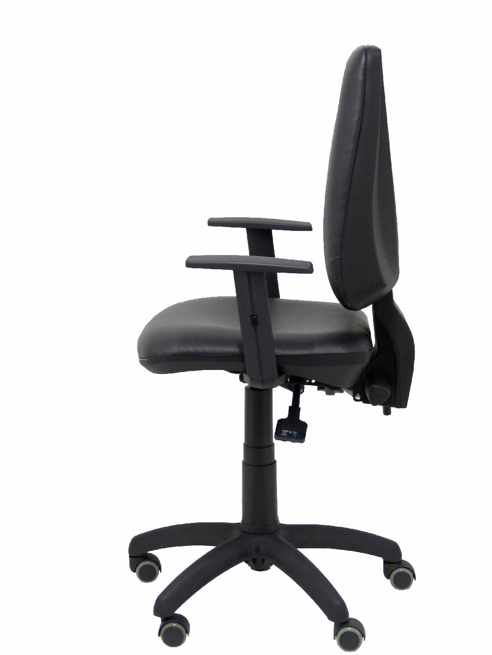 Piqueras Y Crespo Silla Elche Asincro Similpiel Negro Con Brazo Regulable Y Ruedas De Parqué