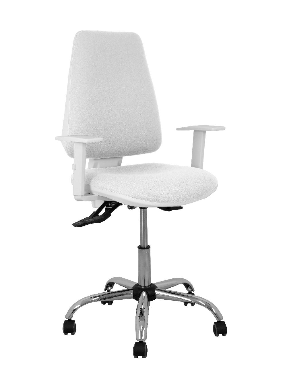 Piqueras Y Crespo Silla Elche Blanca Asincro Bali Blanco Brazos Regulables Ruedas De Parqué