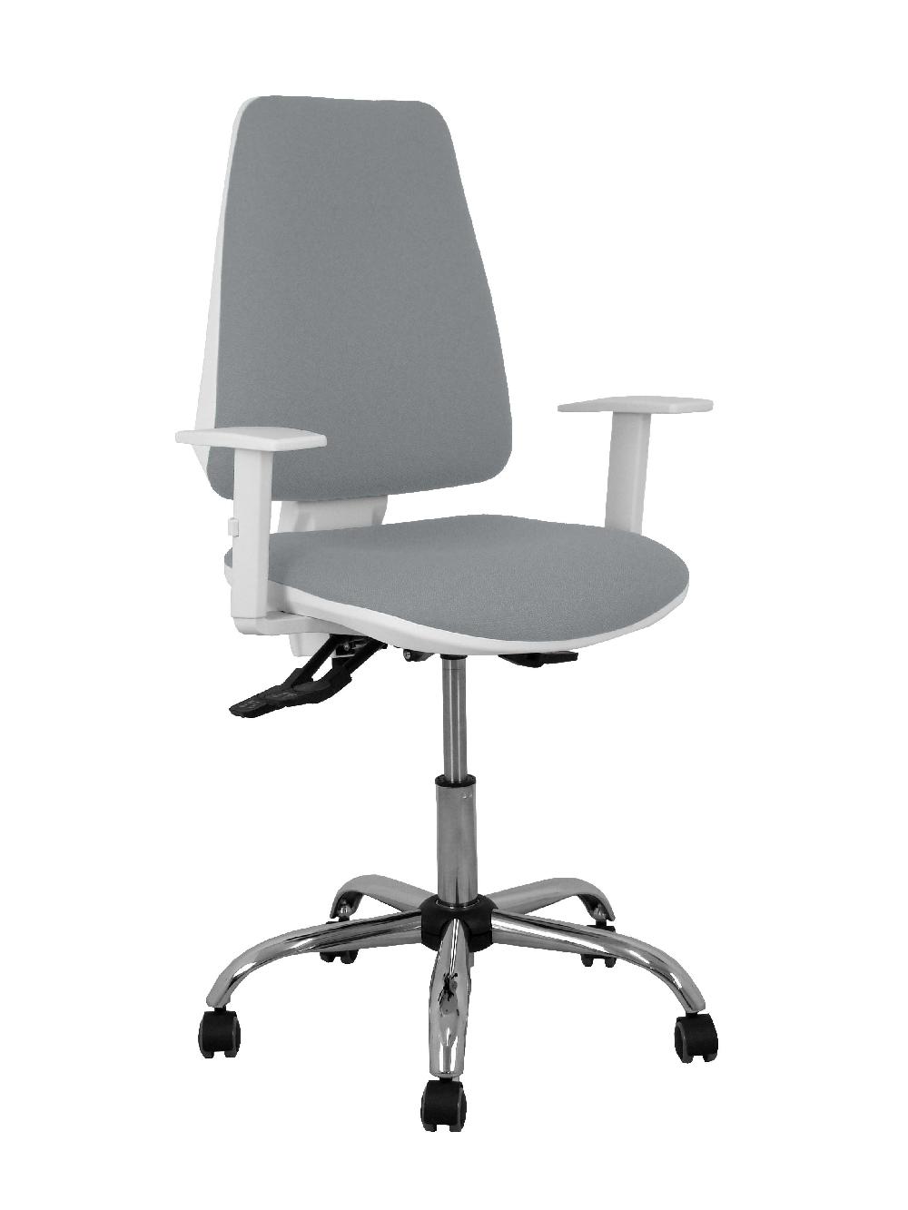 Piqueras Y Crespo Silla Elche Blanca Asincro Bali Gris Brazos Regulables Ruedas De Parqué