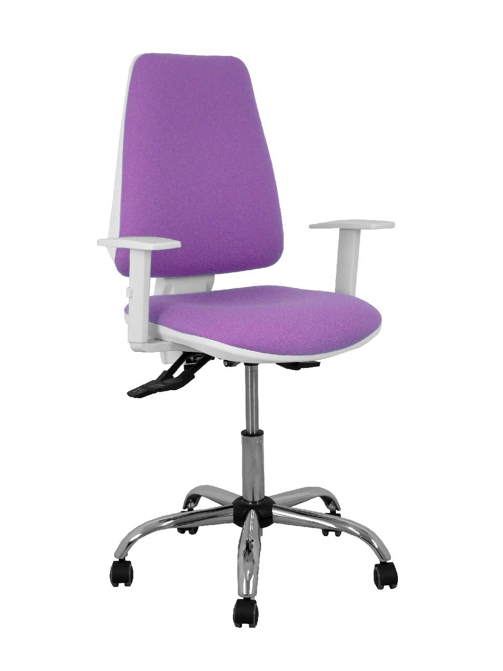 piqueras y crespo Silla Elche blanca asincro bali lila brazos regulables ruedas de parqué