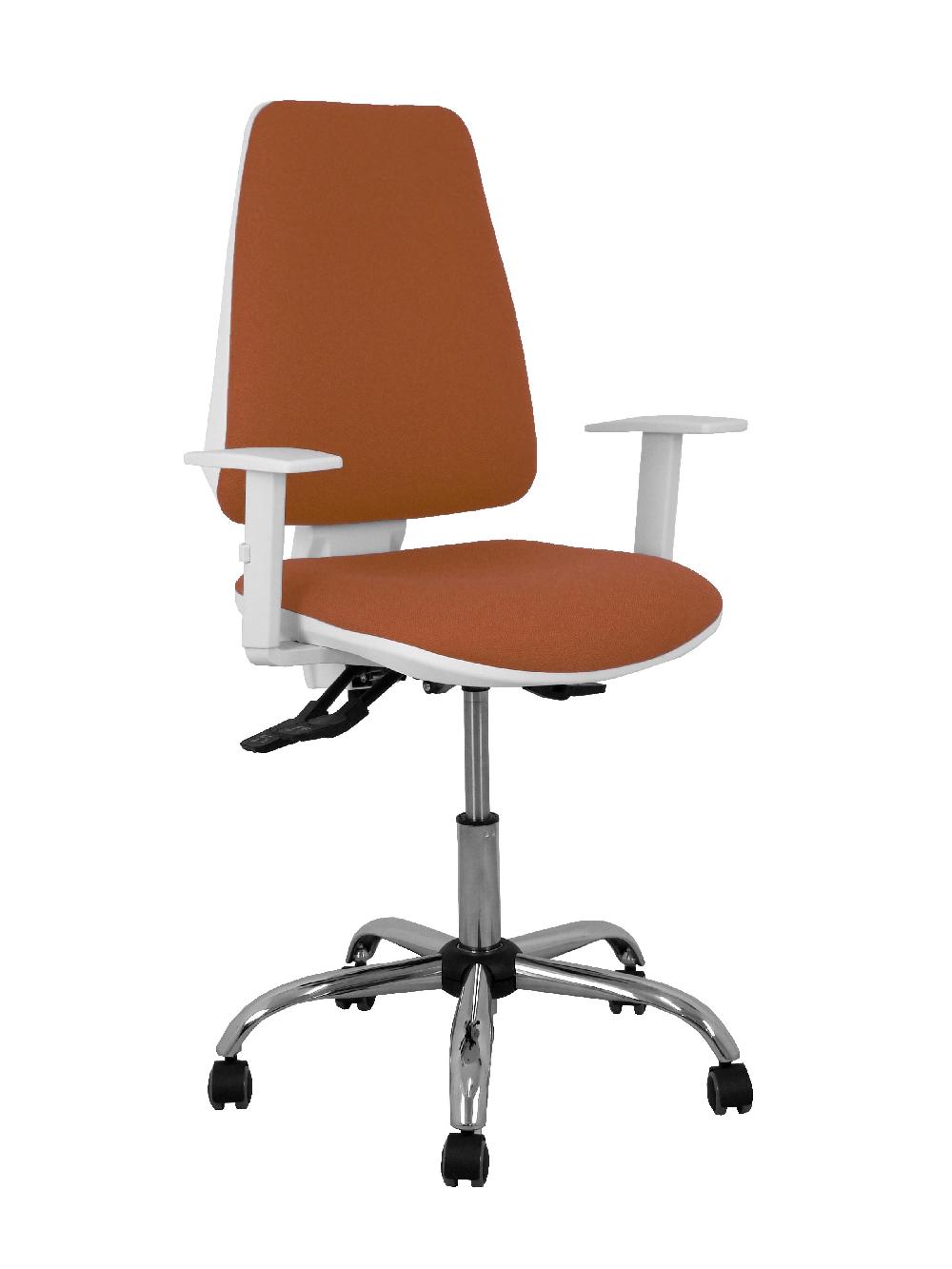 Piqueras Y Crespo Silla Elche Blanca Asincro Bali Marrón Brazos Regulables Ruedas De Parqué