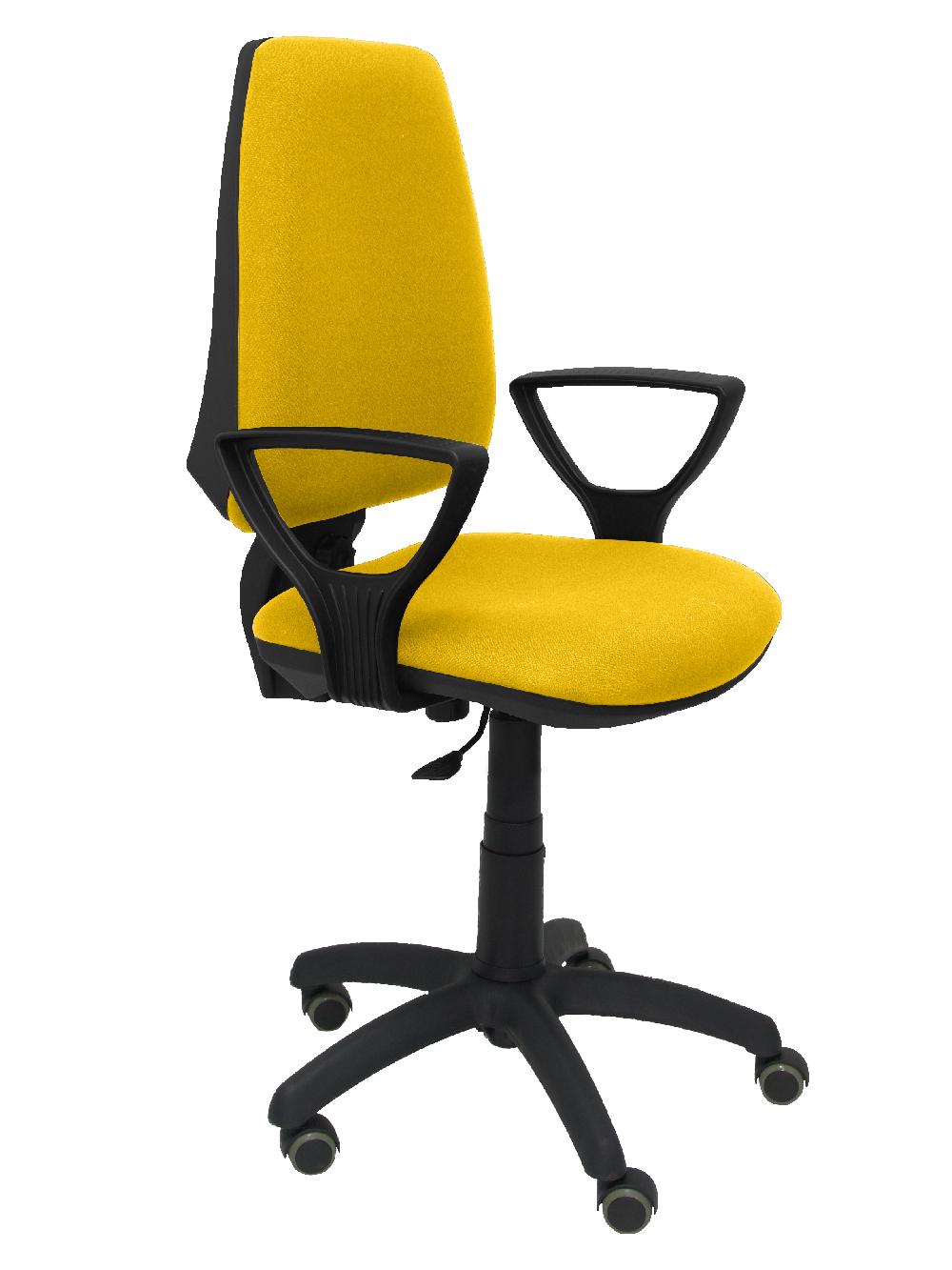 piqueras y crespo Silla Elche CP bali amarillo brazos fijos ruedas de parqué