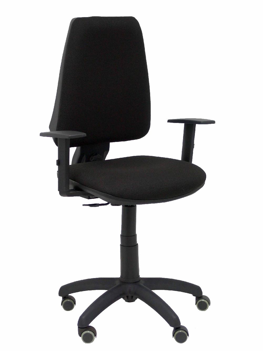 piqueras y crespo Silla Elche CP bali negro brazos regulables ruedas de parqué