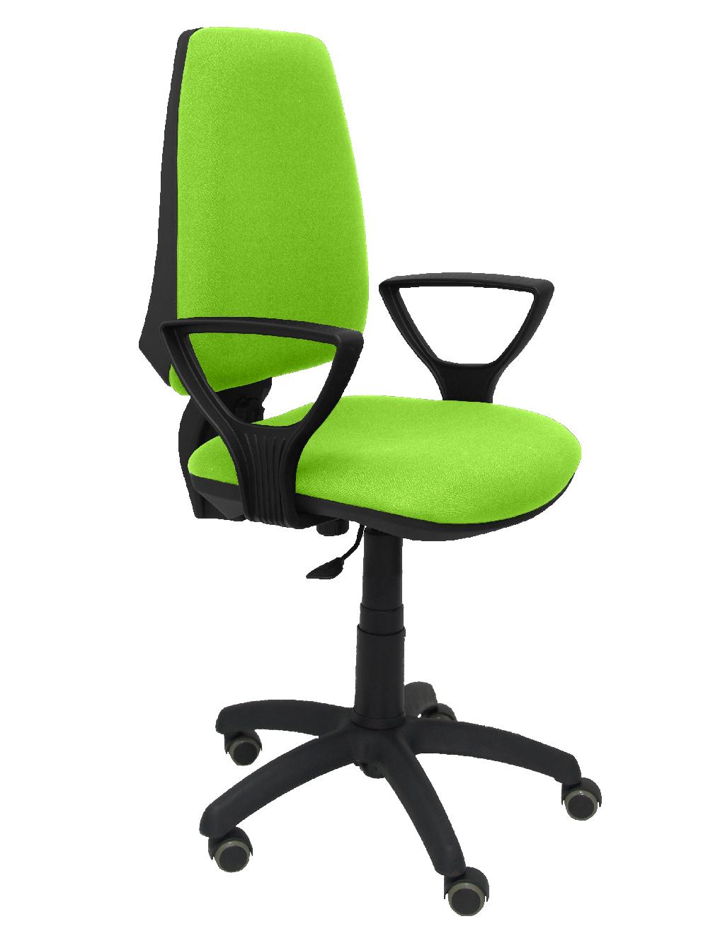 Piqueras Y Crespo Silla Elche CP Bali Verde Pistacho Brazos Fijos Ruedas De Parqué