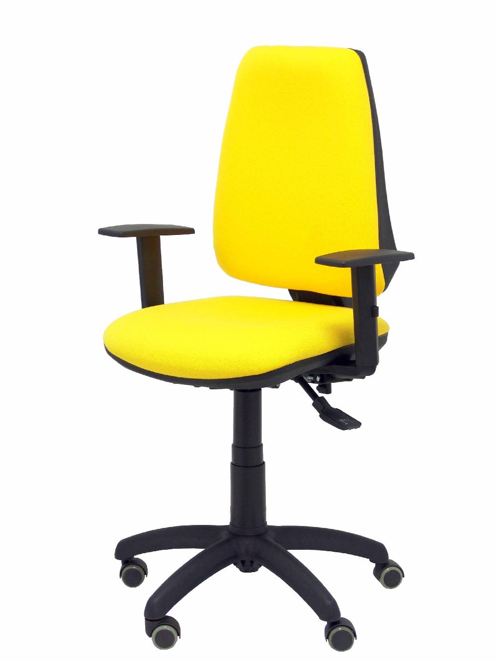 Piqueras Y Crespo Silla Elche S Bali Amarillo Brazos Regulables Ruedas De Parqué