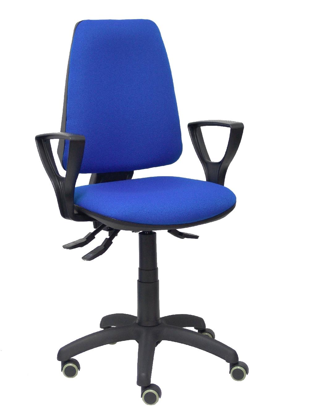 piqueras y crespo Silla Elche S bali azul brazos fijos ruedas de parqué