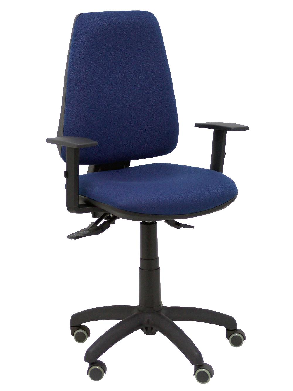 piqueras y crespo Silla Elche S bali azul marino brazos regulables ruedas de parqué