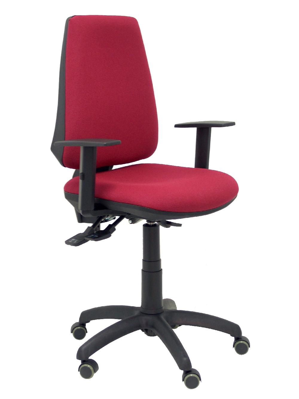 Piqueras Y Crespo Silla Elche S Bali Granate Brazos Regulables Ruedas De Parqué