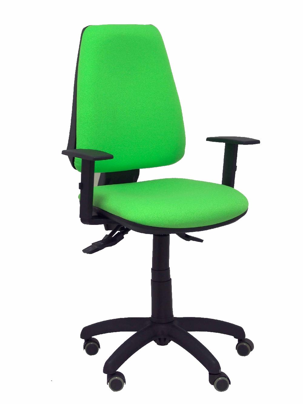 piqueras y crespo Silla Elche S bali verde pistacho brazos regulables ruedas de parqué