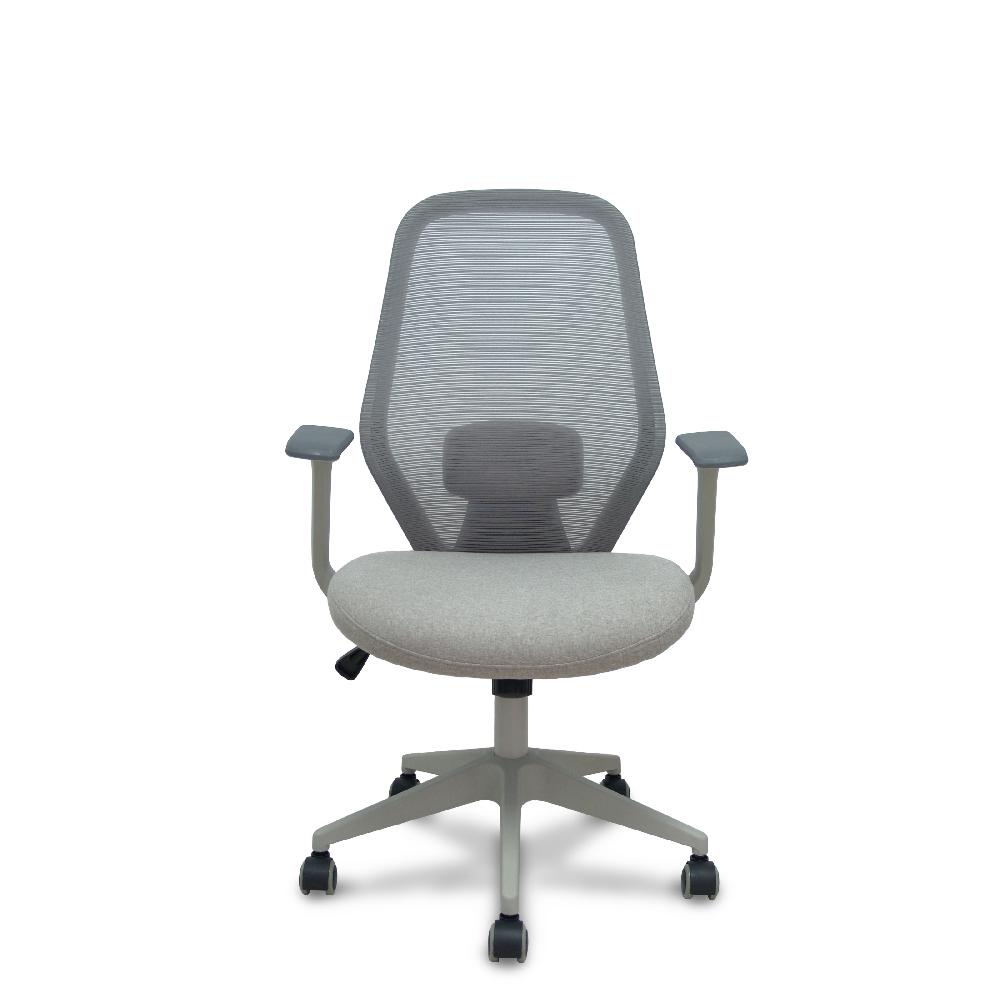 piqueras y crespo Silla Ergo529 gris respaldo malla gris asiento tela gris base piramidal gris claro ruedas nailon