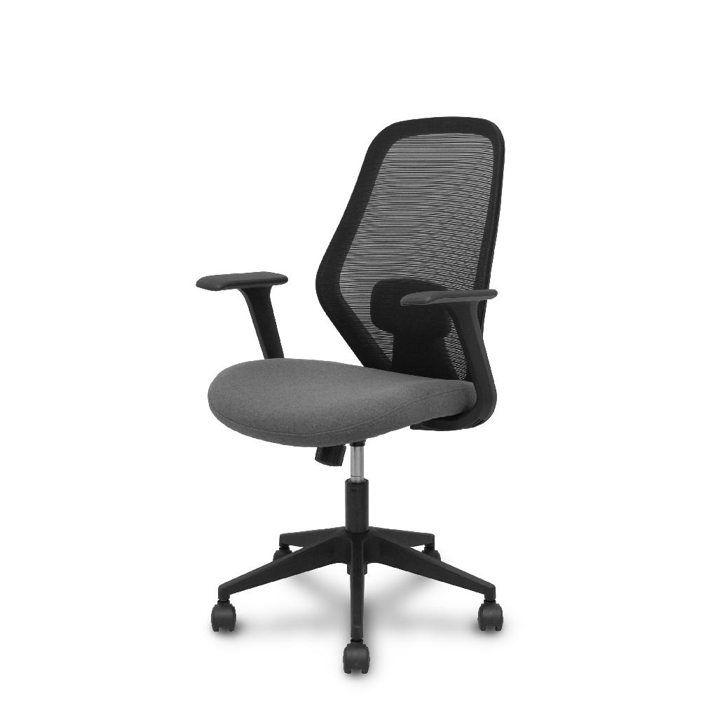 Piqueras Y Crespo Silla Ergo529 Respaldo Malla Negro Asiento Tela Gris Base Piramidal Ruedas Nailon