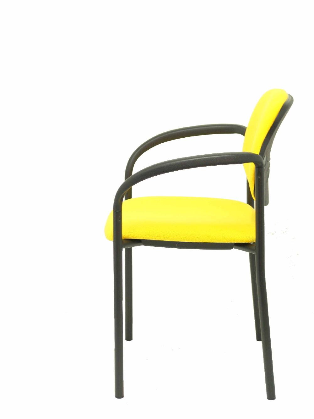Piqueras Y Crespo Silla Fija Styl Bali Amarillo Chasis Negro Con Brazos