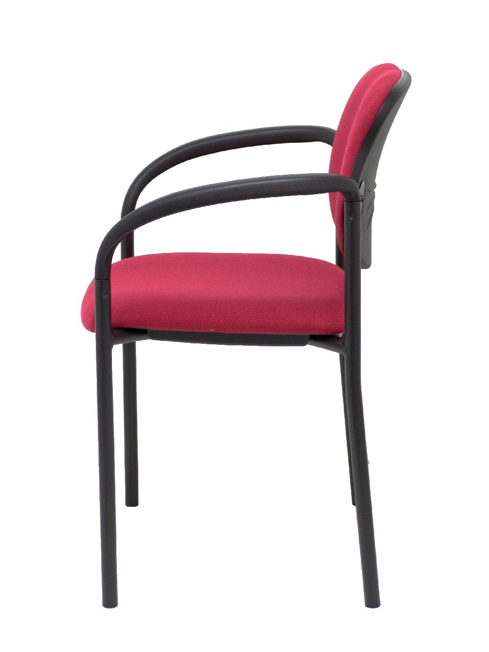 Piqueras Y Crespo Silla Fija Styl Bali Granate Chasis Negro Con Brazos