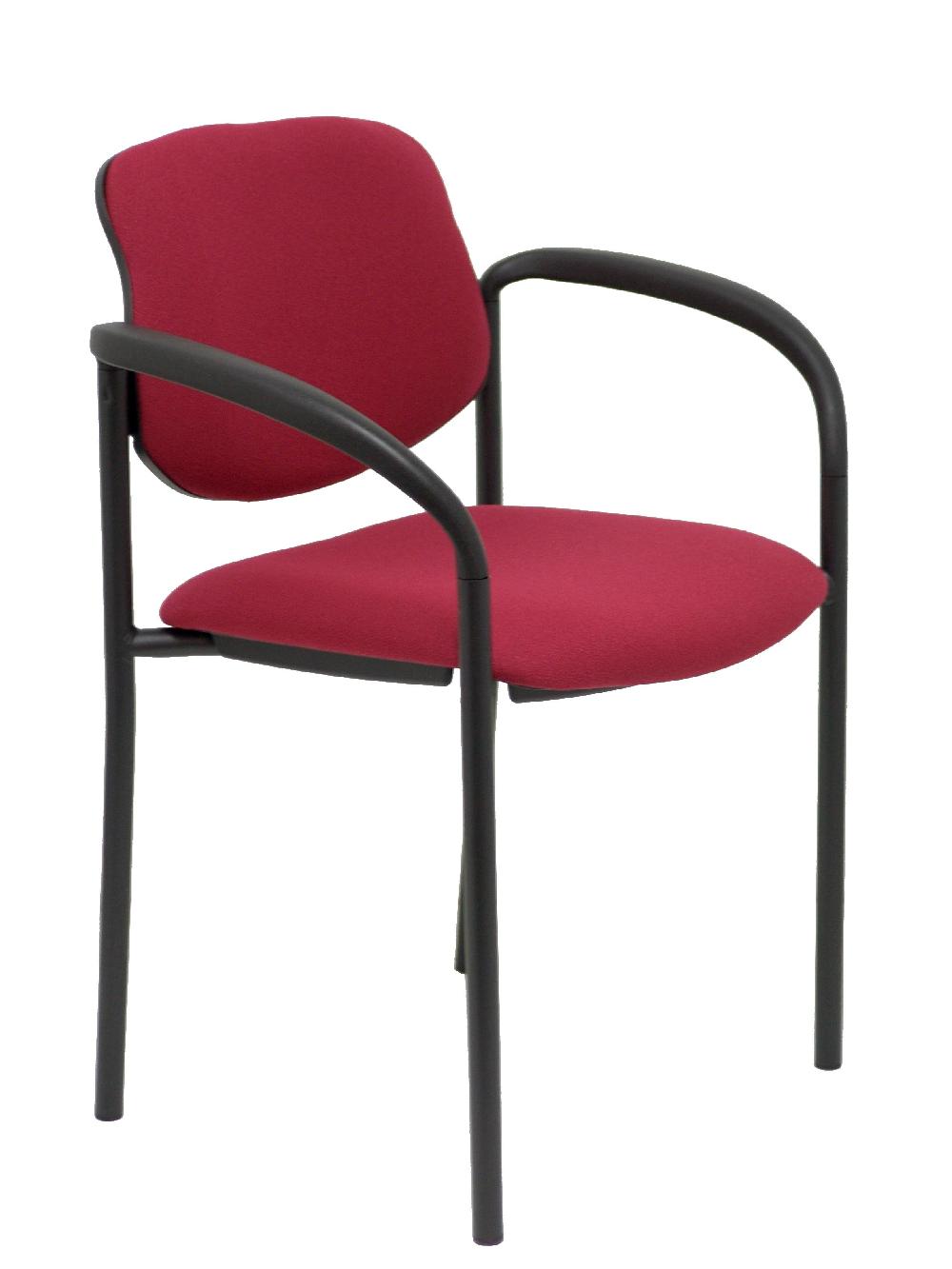 piqueras y crespo Silla fija Styl bali granate chasis negro con brazos