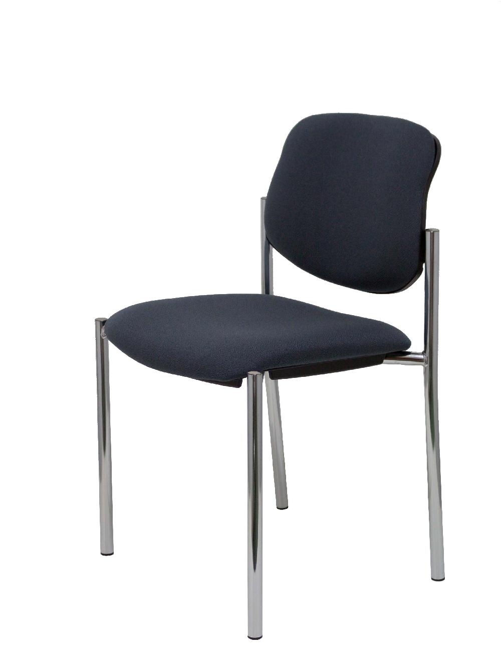 Piqueras Y Crespo Silla Fija Styl Bali Gris Oscuro Chasis Cromo