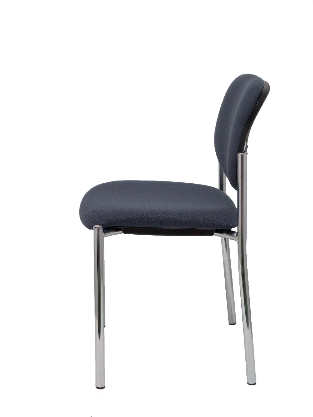 Piqueras Y Crespo Silla Fija Styl Bali Gris Oscuro Chasis Cromo